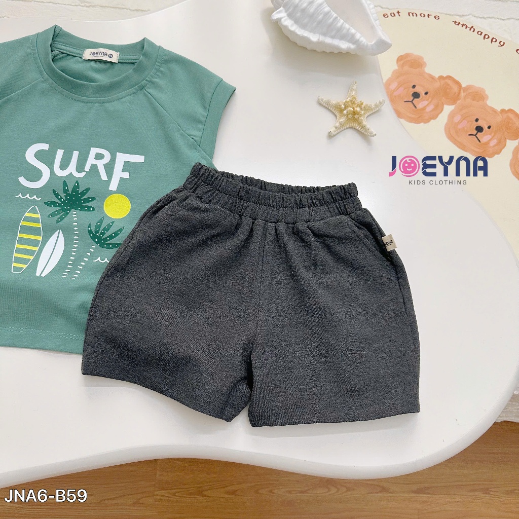 Set bộ ba lỗ Joeyna B59 in hình surf siêu xinh cho bé 8-24kg