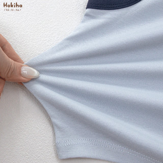 Bộ Quần Áo Ba Lỗ Phối Viền In Logo Cho Bé Trai, Bé Gái Hokiha Vải Cotton Mềm Mại, Co Giãn Size 8-17kg B101
