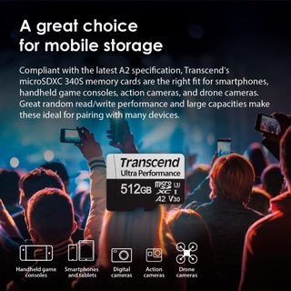 Thẻ nhớ MicroSDXC Transcend Ultra Performance 256GB A2 V30 U3 4K R160MB/s / W125MB/s (Xám) - Phụ Kiện Nhất Tín