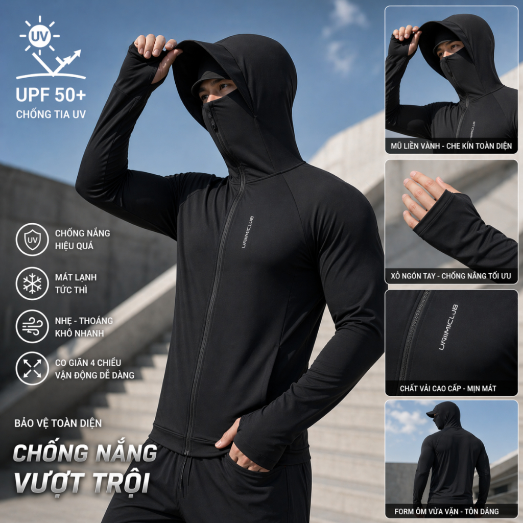 [Siêu Tốc]Áo Chống Nắng 2 Lớp Thế Hệ Mới Unim Fashion Nam Nữ Chất Liệu Cool Air Mát Lạnh Chống Nắng Ngừa Tia UV Hiệu Quả