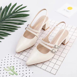 IKUNKA Giày Cao Gót Nữ Mũi Nhọn, Sandal Quai Hậu Slingback, Bít Mũi Hở Gót, Gót Vuông