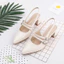 IKUNKA Giày Cao Gót Nữ Mũi Nhọn, Sandal Quai Hậu Slingback, Bít Mũi Hở Gót, Gót Vuông