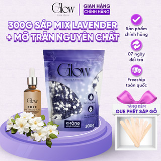 Combo 300Gr Sáp Wax Lông Mix Lavender Chuyên Wax Bikini, Nách GLOWWAXING + Mỡ Trăn Nguyên Chất 10ml