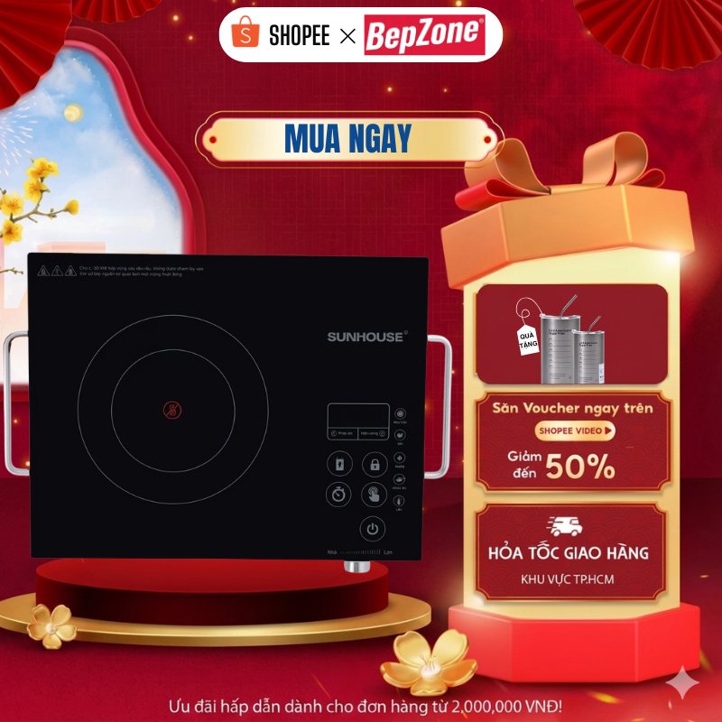 Bếp Hồng Ngoại Cảm Ứng SUNHOUE SHD6017, Bếp Hồng Ngoại Đơn Sunhou Công Suất Lớn 3500W - Bảo Hành 12 Tháng