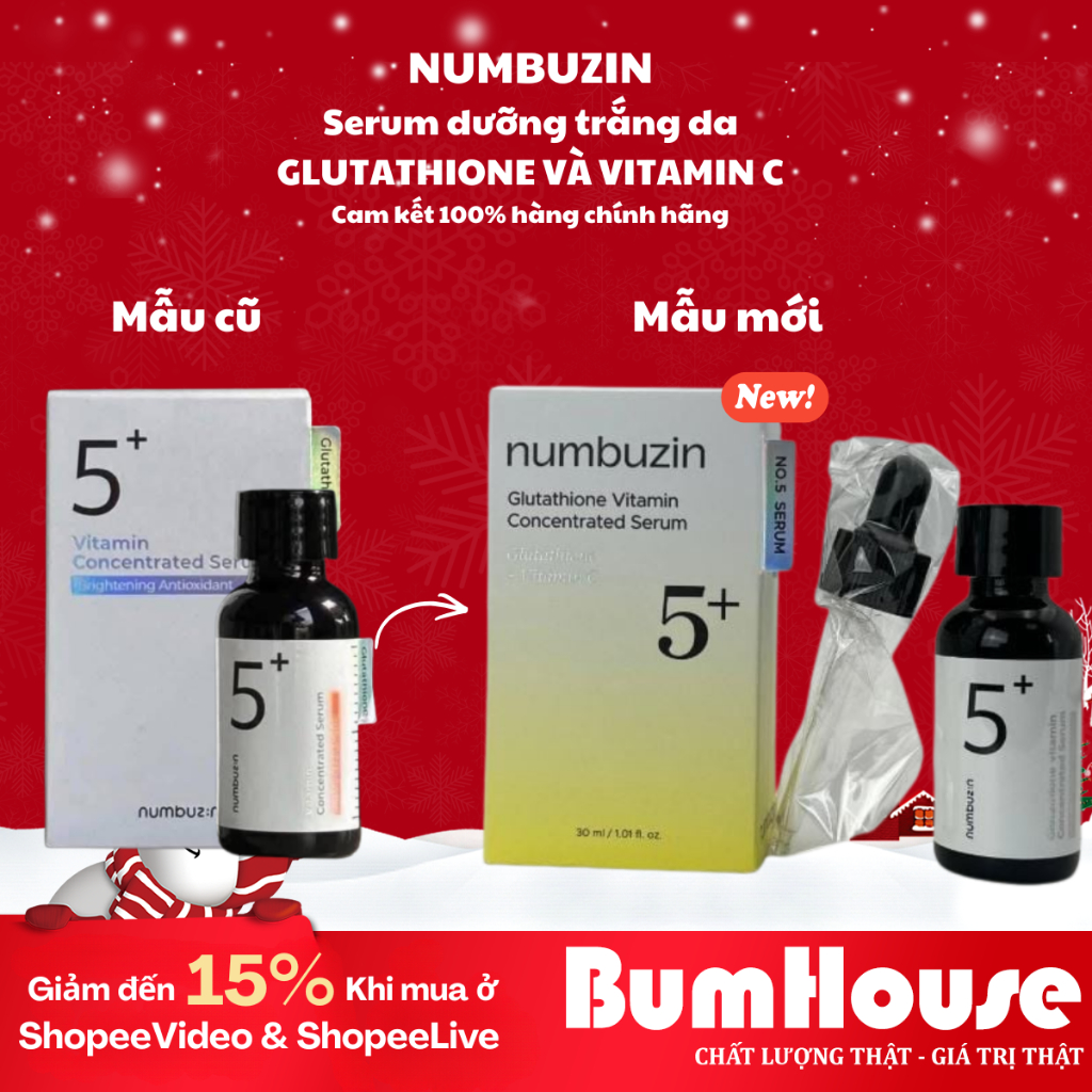 Tinh chất numbuzin No.5 Glutathione Vitamin Concentrated Serum đậm đặc 30ml 