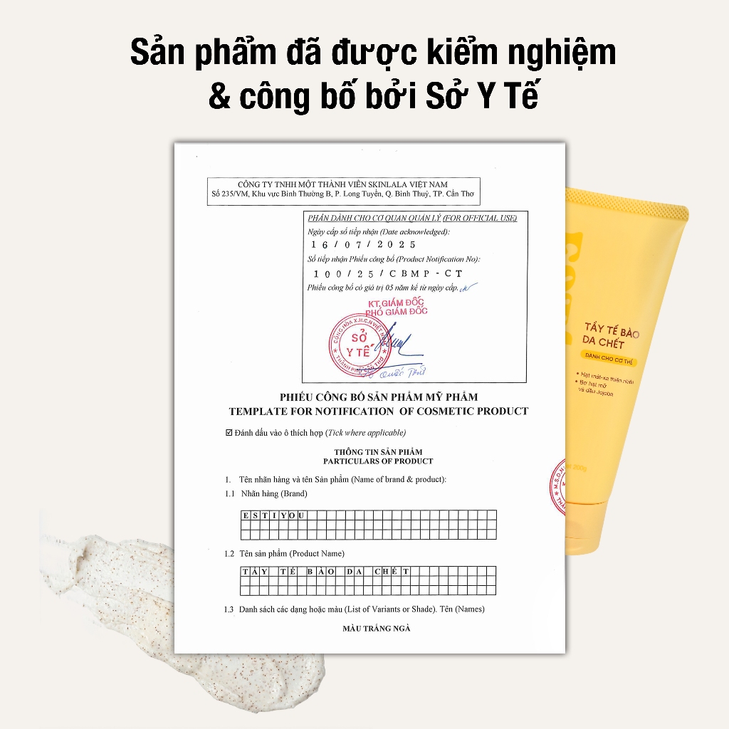 Tẩy Tế Bào Chết Body Estiyou 200g, Hạt Mát Xa Thiên Nhiên, Bơ Hạt Mỡ, Dầu Jojoba Giúp Da Sáng Khỏe, Mềm Mại