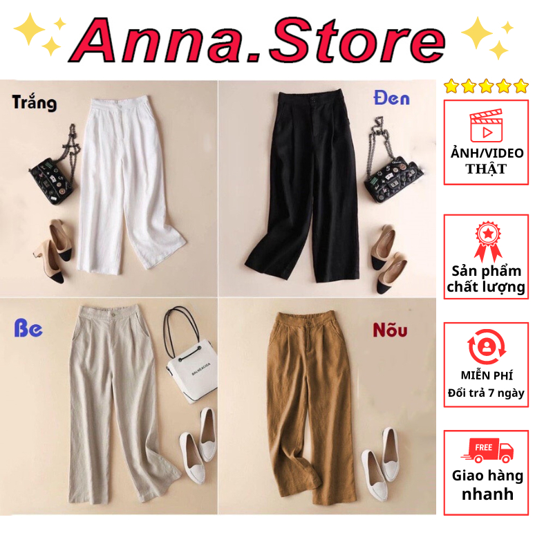 Quần ống rộng suông đũi dáng dài M404 Pants Nữ