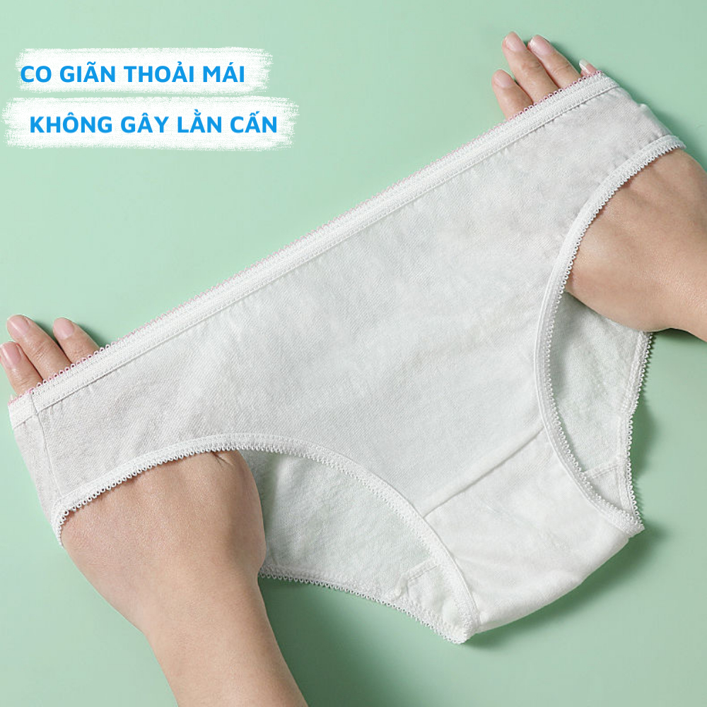 Set 5 Quần Lót Nữ Dùng Một Lần Cotton Kháng Khuẩn – Set 5 Quần Lót Tiện Lợi Co Giãn Thấm Hút Tốt ZANABRA