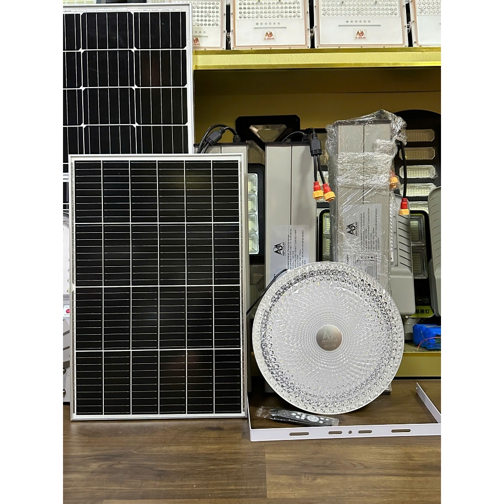 [1000W] Đèn Ốp Trần Năng Lượng Mặt Trời ABMSOLAR, Lắp Trong Nhà,  Chất Liệu Kim Loại Mặt Nhựa ABS