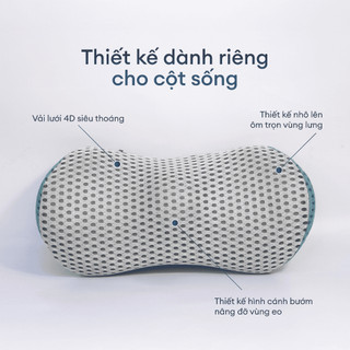 Gối Tựa Lưng NIN SpineCare 46x23cm Công Thái Học Memory Foam Giảm Đau Lưng