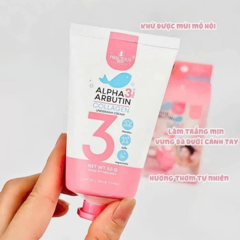 Kem Dưỡng Trắng Nách Alpha Arbutin 3 Plus Organic 50g Thái, Vitamin B3, C, E hỗ trợ làm sáng và đều màu da vùng nách