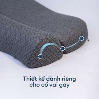 Gối Vai Gáy NIN ShoulderCare 50x30cm Memory Foam Công Thái Học Giảm Đau Cổ
