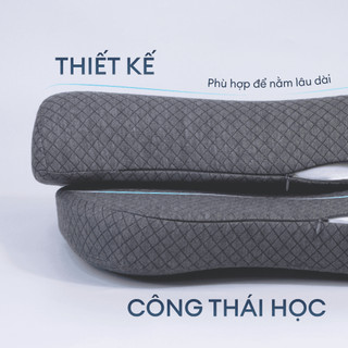 Gối Vai Gáy NIN ShoulderCare 50x30cm Memory Foam Công Thái Học Giảm Đau Cổ