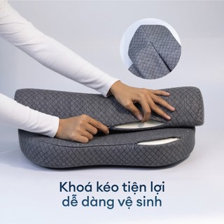Gối Vai Gáy NIN ShoulderCare 50x30cm Memory Foam Công Thái Học Giảm Đau Cổ