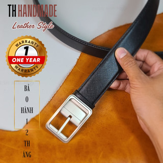 Thắt lưng ROMA - TH HANDMADE 3.3cm bản giới hạn da SAFIANO mềm mại & bền đẹp - Thiết kế thanh lịch cho quý ông