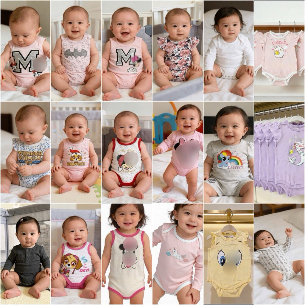 Body Sơ Sinh Bé Gái Hè Newborn-6/12M (4-10kg) C1741 Nhiều Mẫu Siêu Xinh Mềm Mịn Thoáng Mát