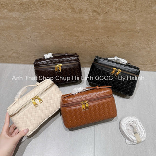 Hàng L1 QCCC Túi Hộp Quai Ngang Da Đan vintage Kèm Quai Đeo Chéo
