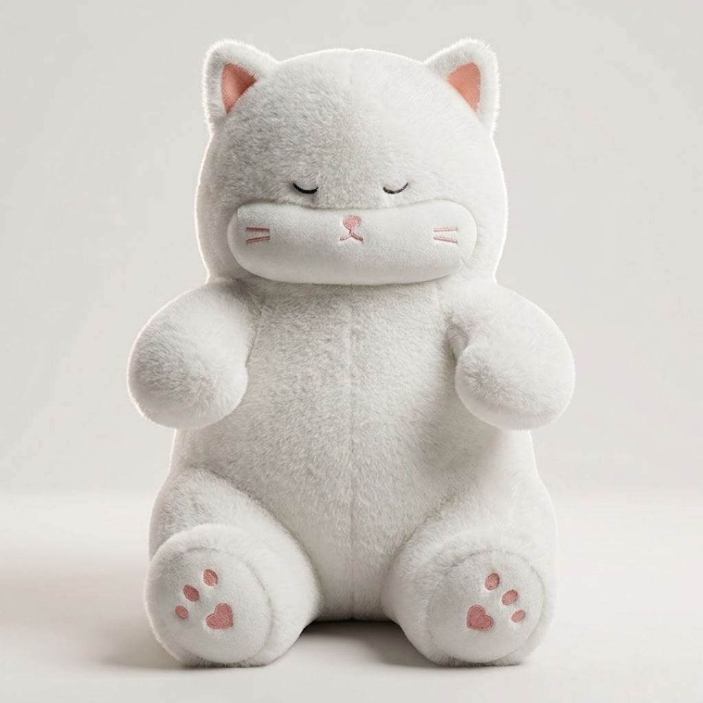Gấu Bông Mèo Lười Bụng Béo 55Cm, Thú Nhồi Bông Mèo Ngủ Lông Thỏ Mềm Mại Làm Gấu Ôm Ngủ Cho Bé,Bạn Gái