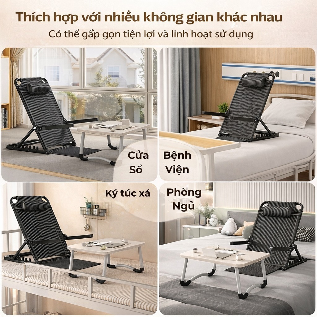 Ghế tựa lưng trên giường ký túc xá, ghế lười sofa người già, đệm bệ cửa sổ, ghế bệt tatami