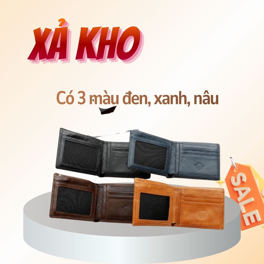 Ví Da Nam Da Thật VT01, Bóp Tiền Nam Dáng Ngang Cao Cấp Chính Hãng,Nhiều Ngăn Đựng Tiền, Có Khóa Kéo