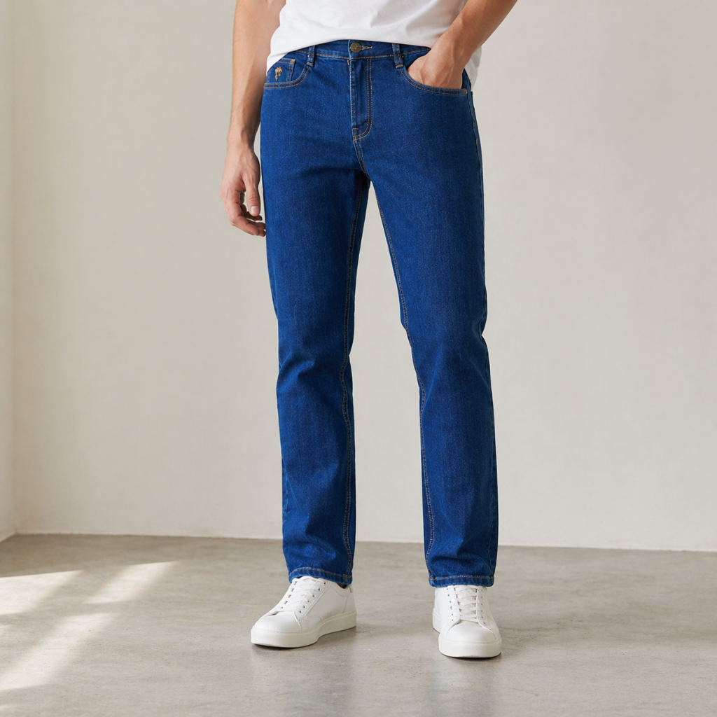 Xanh Đậm Trơn VIP 3 - Quần Jean Nam Đen Slimfit Co Giãn Nhẹ Form Đứng Tôn Dáng Holusan Basic Dễ Phối