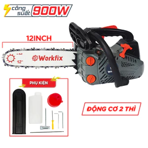 Máy cưa xích 12 inch Workfix WF-CX1202PRO ( dùng động cơ nổ chạy bằng xăng) – Có bảo hành 6 tháng
