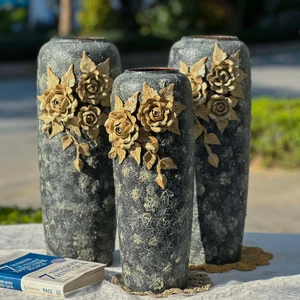 Bình Hoa Gốm Sứ Bát Tràng Dáng Bom Cao 40cm 50cm Decor Cắm Hoa Trang Trí Phòng Khách ChipChipDecor