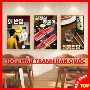 Tranh Hàn Quốc treo tường nhà hàng Korea BBQ quán ăn phong cách hiện đại decor sang trọng canvas cao cấp tặng đinh 3c