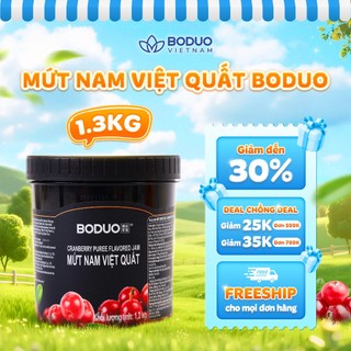 [HSD T10/2026] Mứt Nam Việt Quất Boduo 1,3kg - Mứt Pha Chế Đồ Uống
