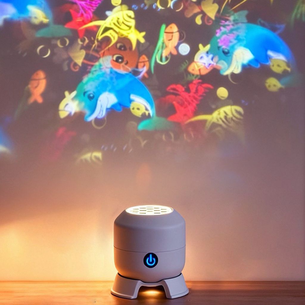 Đèn chiếu 3d tạo hiệu ứng động độ nét cao, Đèn Led xoay tự động 360 độ đầy màu sắc chiếu bông tuyết, đại dương huyền ảo.