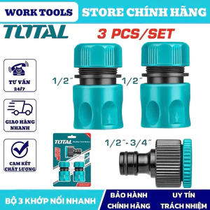 TOTAL Bộ 3 khớp nối 1/2” nhựa ABS THWS030301