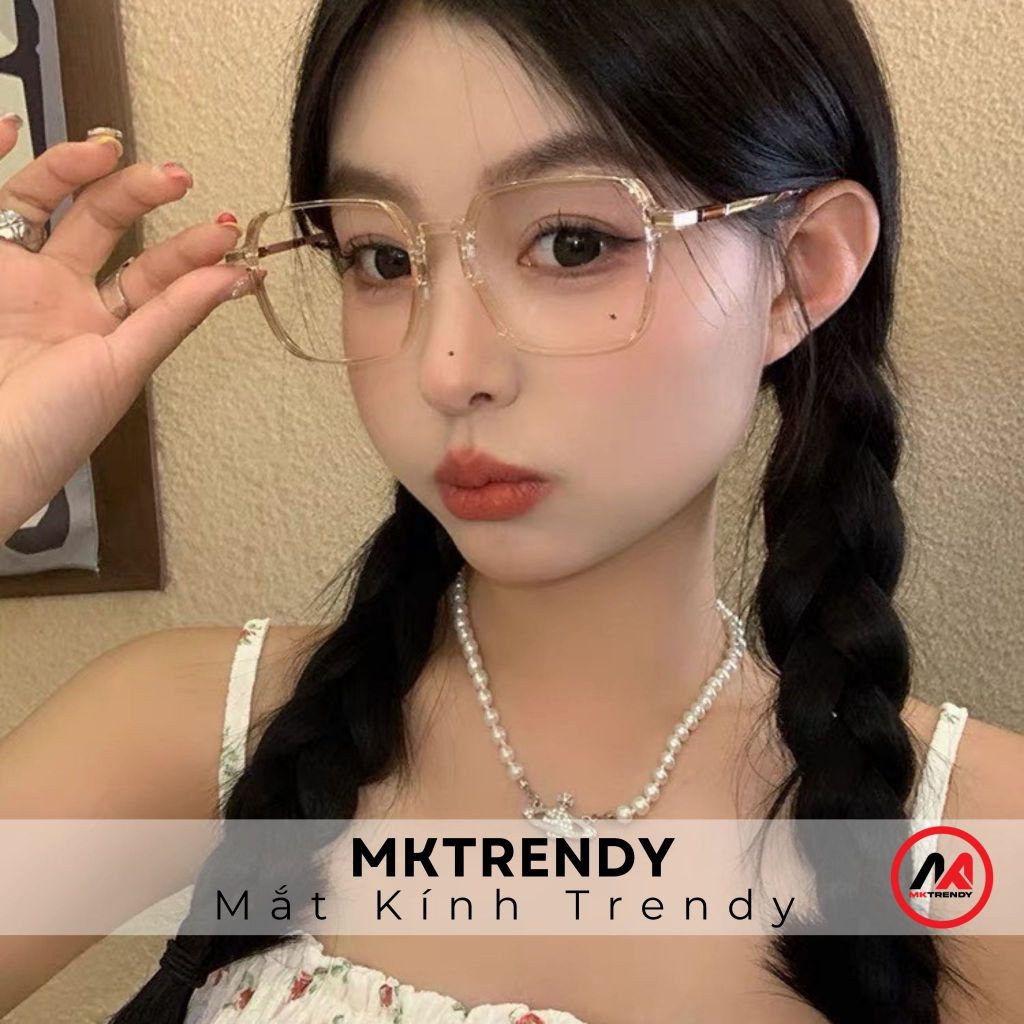 [Live x MKTRENDY] Kính đổi màu gọng vuông X14 gọng kim loại chống ánh sáng xanh chống tia UV