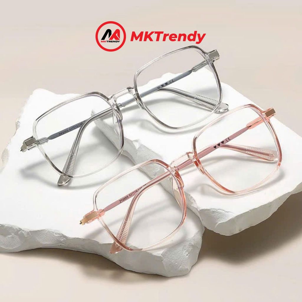 Kính đổi màu gọng vuông MKTRENDY gọng kim loại chống tia UV chống ánh sáng xanh thời trang nam nữ X14
