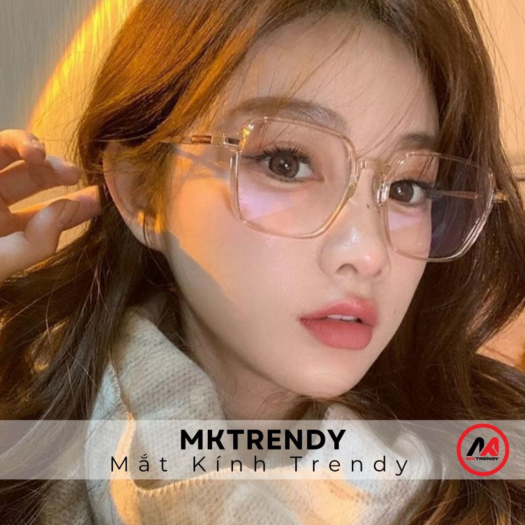 Kính đổi màu gọng vuông MKTRENDY gọng kim loại chống tia UV chống ánh sáng xanh thời trang nam nữ X14