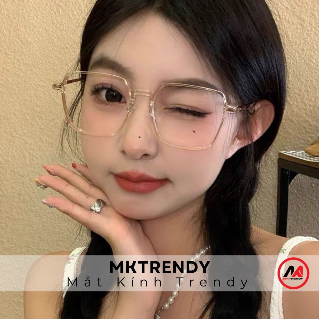 Kính đổi màu gọng vuông MKTRENDY gọng kim loại mảnh nhẹ chống tia UV chống ánh sáng xanh thời trang nam nữ X14