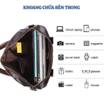 Cặp Da Nam Cao Cấp Cặp Da Thật Nam Chống Thấm Bền Đẹp Đi Làm Đựng Laptop Tài Liệu Bảo Hành 1 Năm — ảnh 4