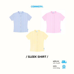 Áo Sơ Mi Nữ CEMMERY Local Brand Chính Hãng Sleek Shirt Vải Oxford Form Boxy Chiết Eo Cổ Trụ 3 Màu