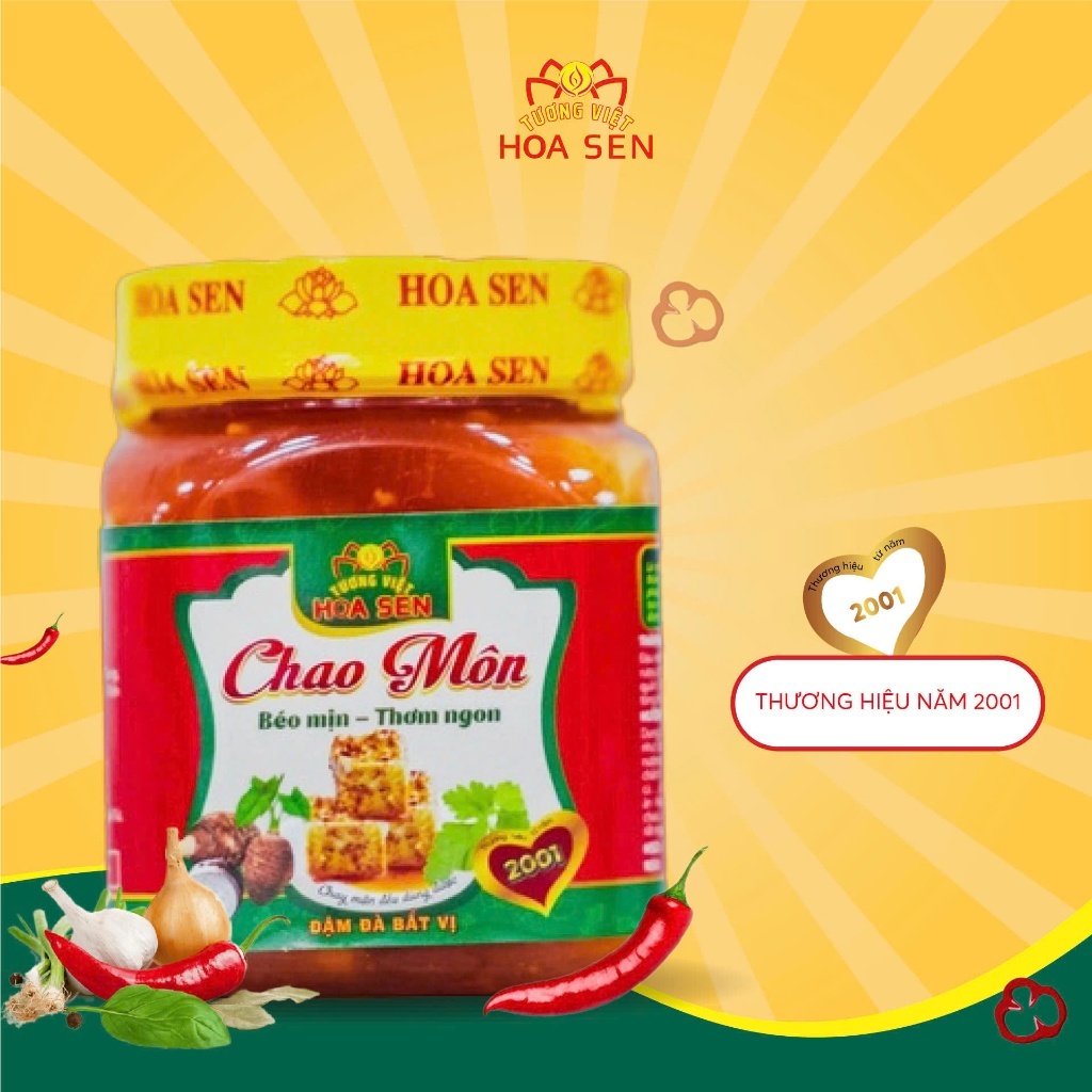 Chao môn đậu nành Tương Việt Hoa Sen siêu béo, thơm ngon 170g