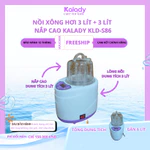 Nồi Xông Hơi Toàn Thân NẮP CAO Nevato Kalady KLD-S86 Dung Tích Gần 6 Lít (Gồm Lòng Nồi 3L + Nắp Gần 3L) — ảnh 1