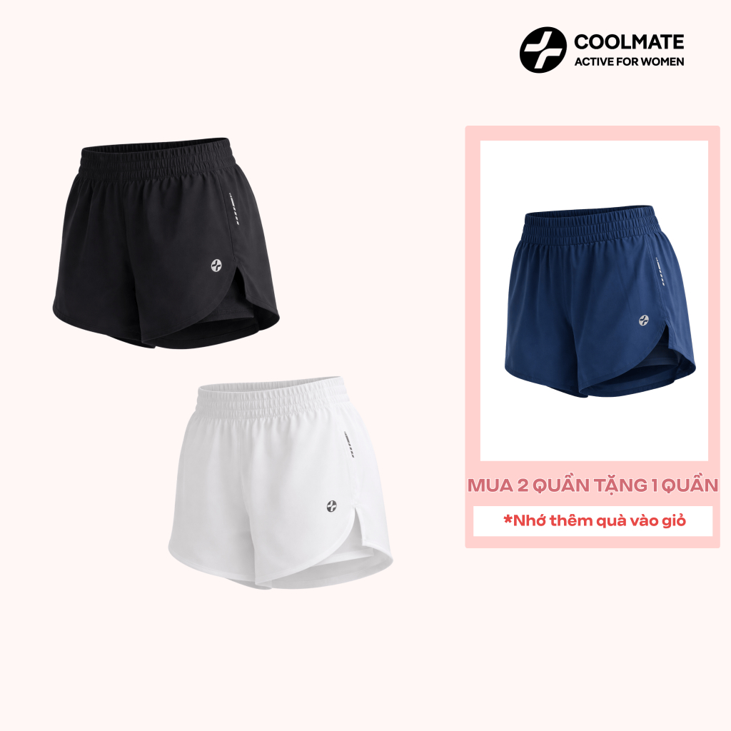 [🔥MUA 2 TẶNG 1🔥]Quần Tập Gym Nữ Có Túi 2 Lớp Coolmate Short Thể Thao Chạy Bộ Pace Shorts 3.5IN Co Giãn