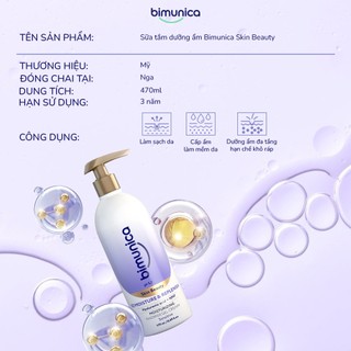 Sữa Tắm Dưỡng Ẩm Hyaluronic Bimunica Skin Beauty 470ml – Cho Da Khô Nhạy Cảm, Làm Sạch Dịu Nhẹ