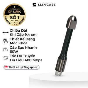 Dây Sạc Nhanh Type C-C Móc Khóa 60W Slimcase - Hợp Kim Kẽm Siêu Bền