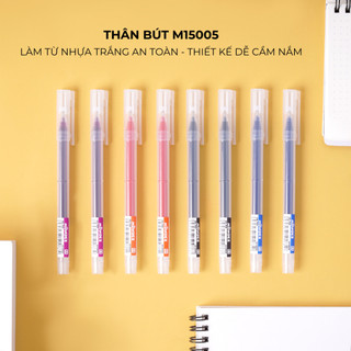 Hộp 12 Bút Gel MONDEZ Ngòi 0.5mm Mực Xanh Đen Tím, Bút Gel Ngòi Kim Viết Trơn Mực Ra Đều Dành Cho Học Sinh M15005