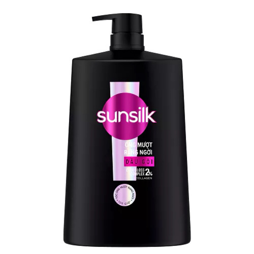 Dầu gội Sunsilk cho tóc Mượt100h(Bóng mướt-LuminousUV/Đen óng-GlossyBlack/Mềm mượt-SilkySmooth)1.4kg(bao bì tùy lô nhập)
