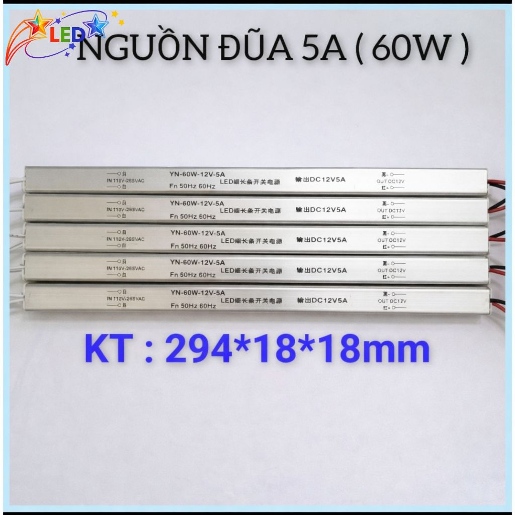 Nguồn Đũa 12V Siêu Mỏng 2A/3A/5A Công Suất 24W/36W/60W Chống Quá Tải