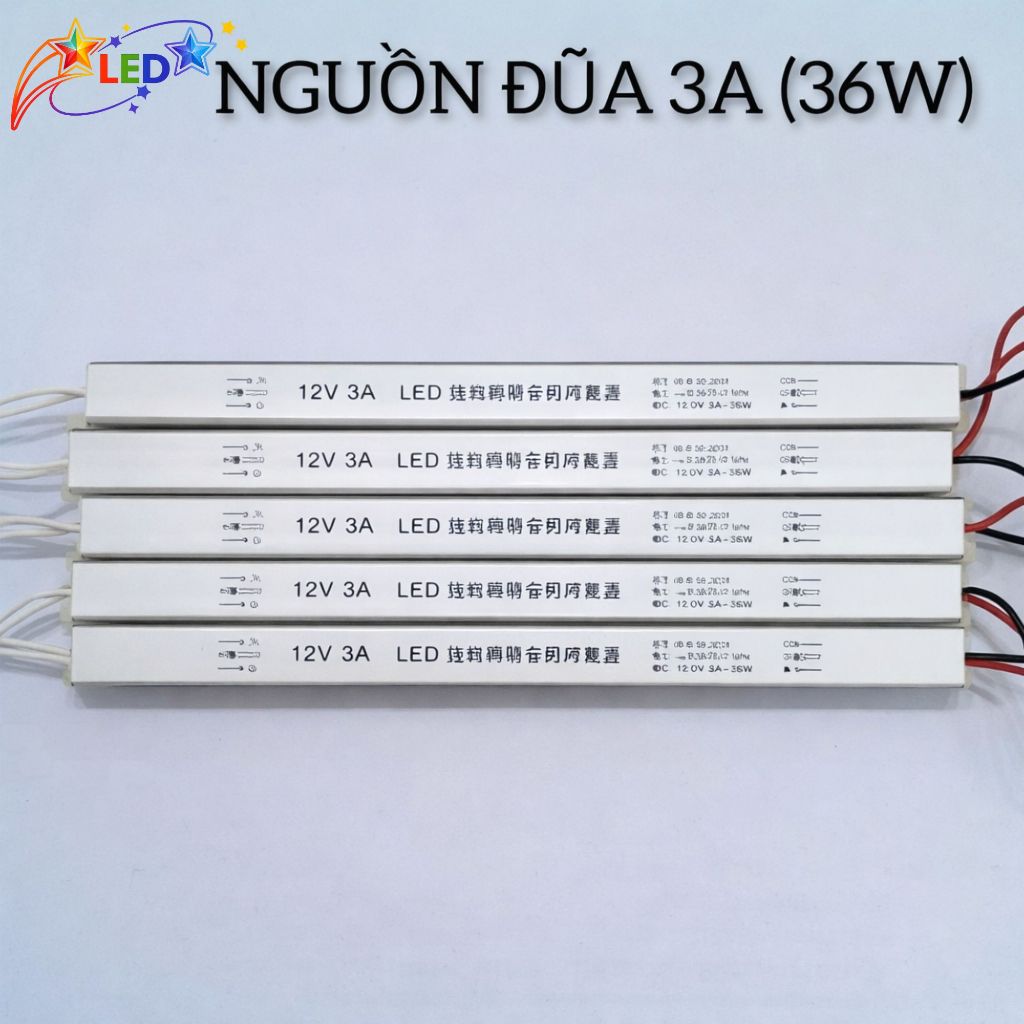 Nguồn Đũa 12V Siêu Mỏng 2A/3A/5A Công Suất 24W/36W/60W Chống Quá Tải