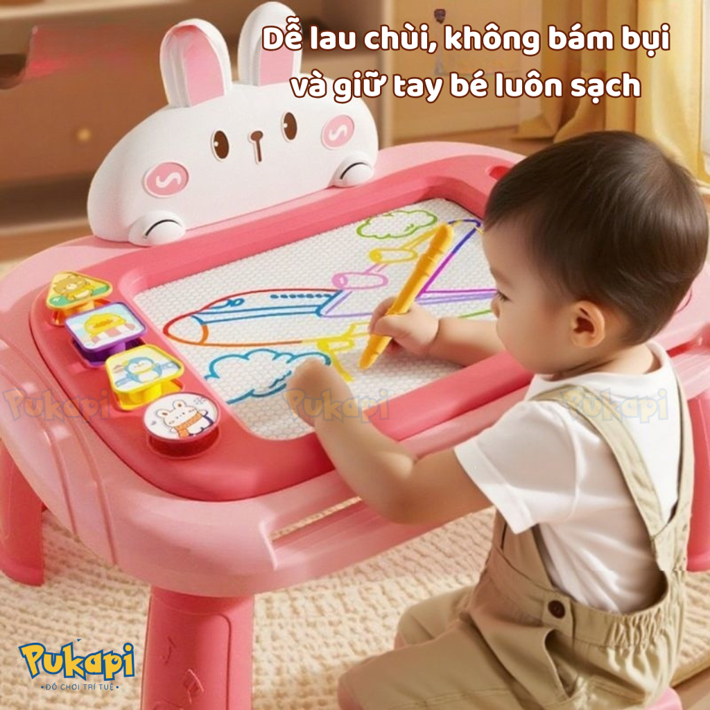 Bảng Vẽ Tự Xóa Có Chân Bảng Vẽ Thông Minh Bảng Vẽ Xóa Giá Rẻ Có Chân Bàn Tập Viết Tập Vẽ Đa Sắc - Đồ Chơi PUKAPI