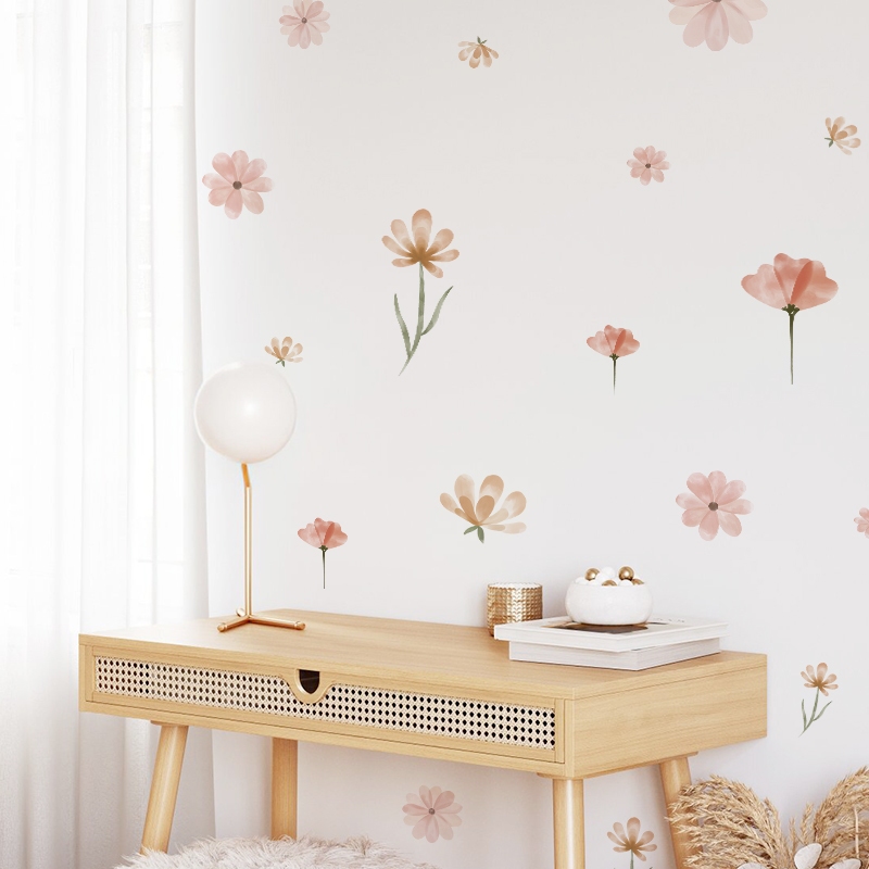 Sticker Decal Dán Tường Mẫu Hoa Nhí 2 Có Keo Sẵn - Trang Trí Cửa Kính - Decor Quán Cafe - Phòng Ngủ