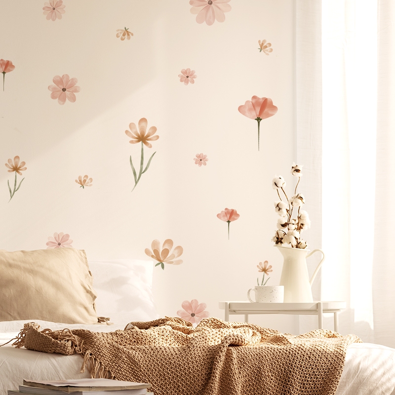 Sticker Decal Dán Tường Mẫu Hoa Nhí 2 Có Keo Sẵn - Trang Trí Cửa Kính - Decor Quán Cafe - Phòng Ngủ