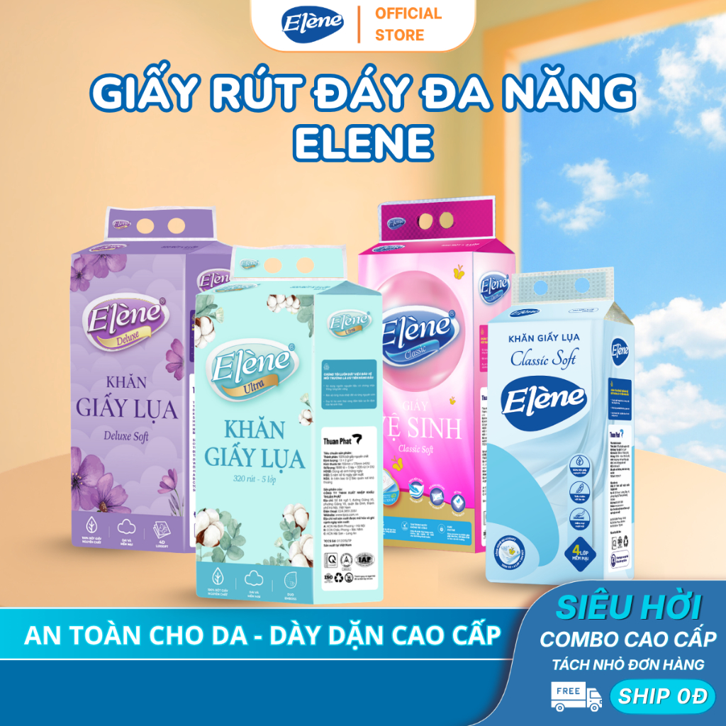 Giấy Rút Đáy Đa Năng Elene 4 Lớp Cao Cấp, Mềm Mịn, An Toàn | Shopee ...